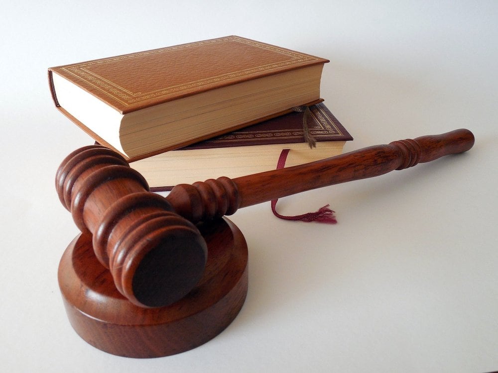 gavel next to books