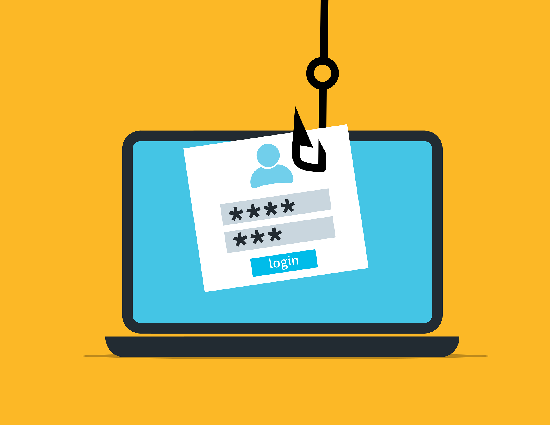 vector image of stolen log in information